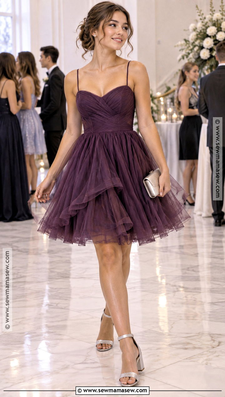 Dark Purple Tulle Homecoming Dress - 20 fall homecoming dresses