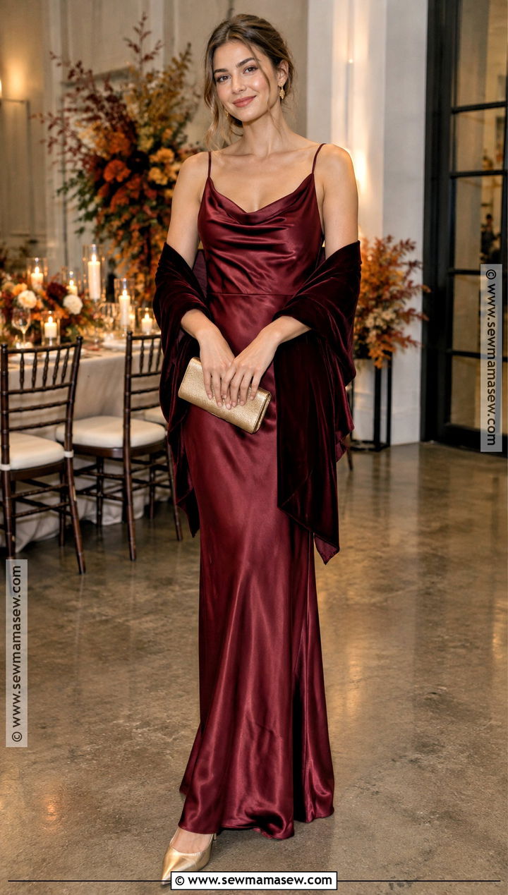 Dark Red Slip Bridesmaid Dress - 15 Fall Red Bridesmaid Dresses