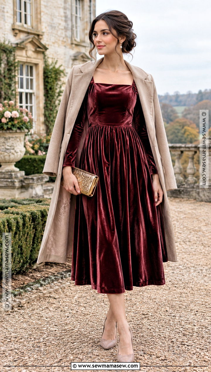 Dark Rose Velvet October Wedding Dress - 25 october wedding dresses