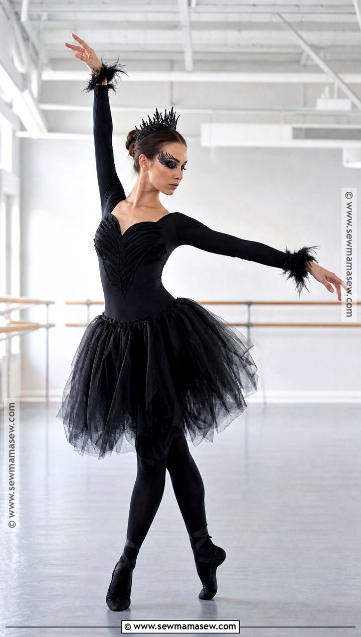 Dark Swan Costume With Black Tulle Skirt - 35 dark halloween costumes