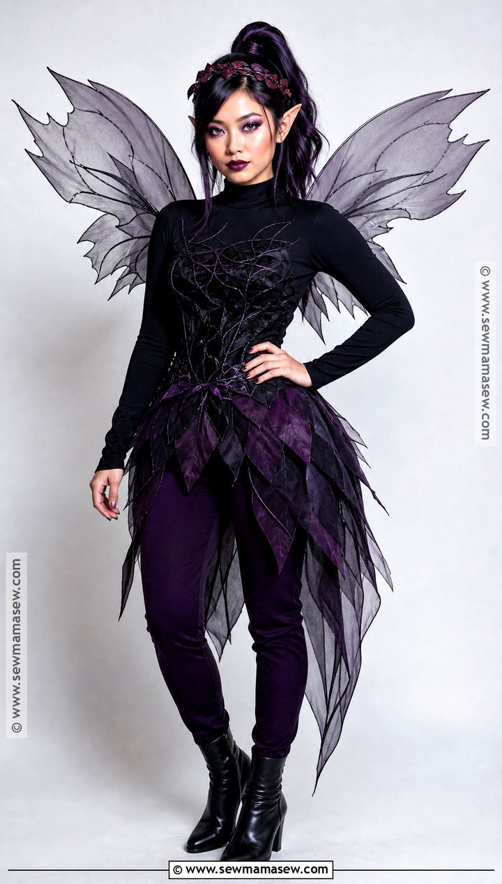 Dark Vidia Costume With Black And Purple Layers - 35 vidia costume ideas