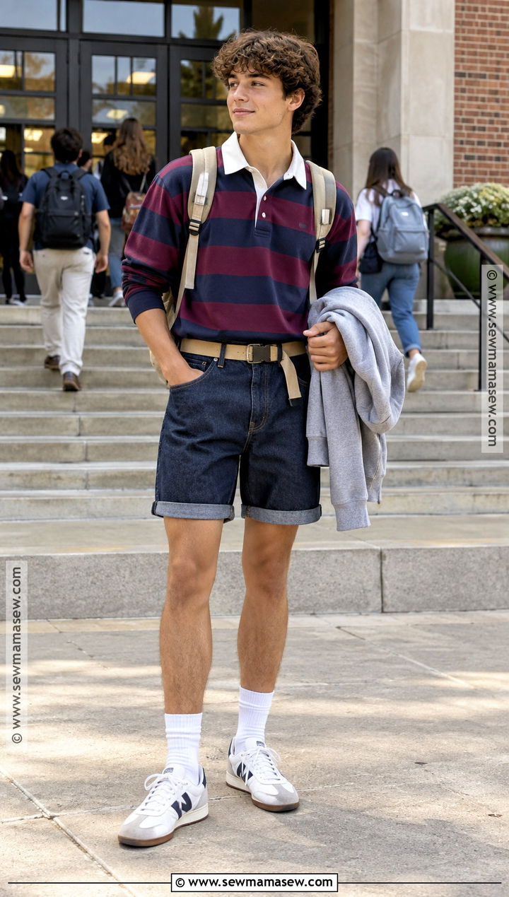 Dark Wash Jean Shorts Outfit - 20 Back To School Shorts Ideas