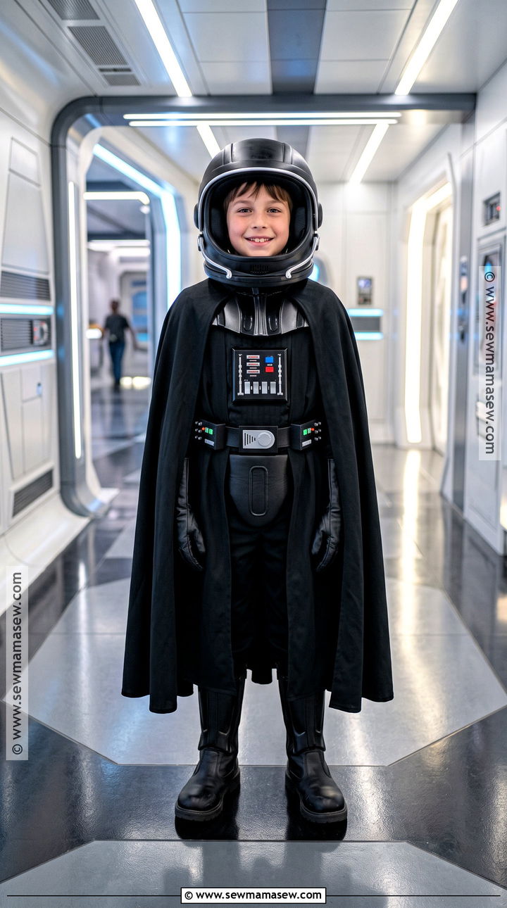 Darth Vader Costume With Black Cape And Chest Panel - 40 boys halloween costumes