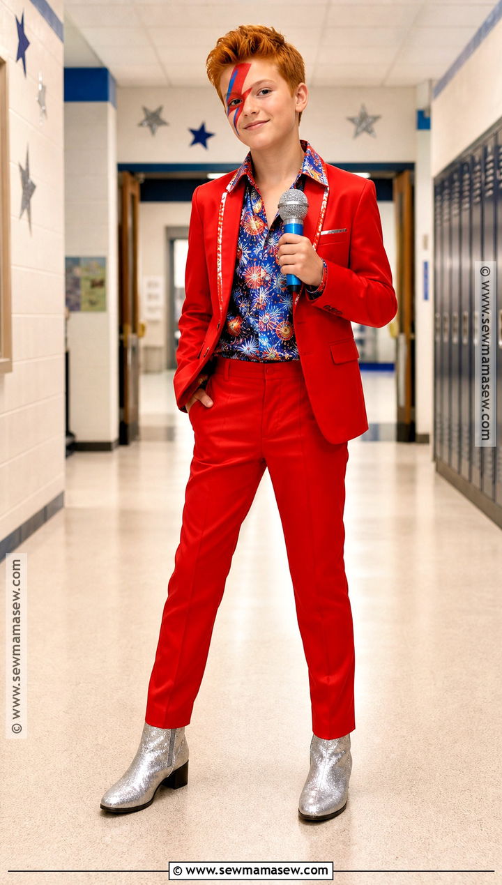 David Bowie Space Glam Costume - 30 celebrity dress up day at school ideas
