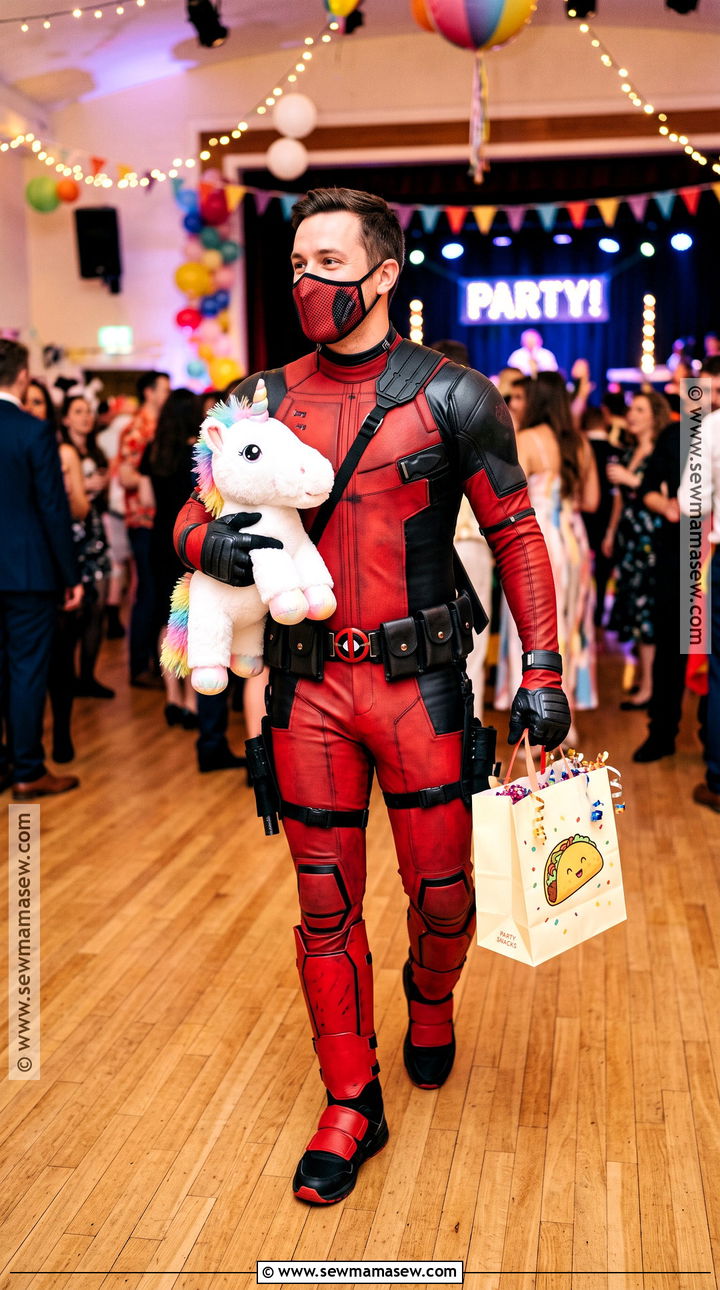 Deadpool Costume With Funny Props - 30 marvel costume ideas