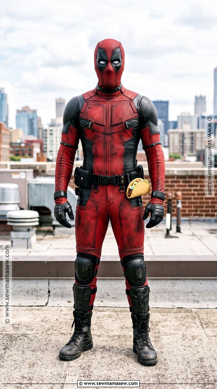 Deadpool Costume With Red Jumpsuit - 45 Halloween Costumes for Men