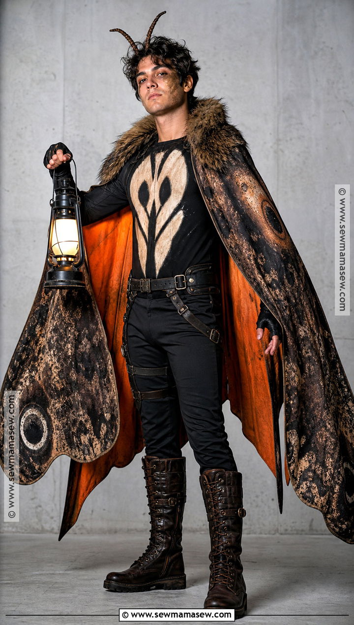 Deaths Head Hawkmoth Cosplay With Orange Wings - 30 Moth Cosplay Ideas