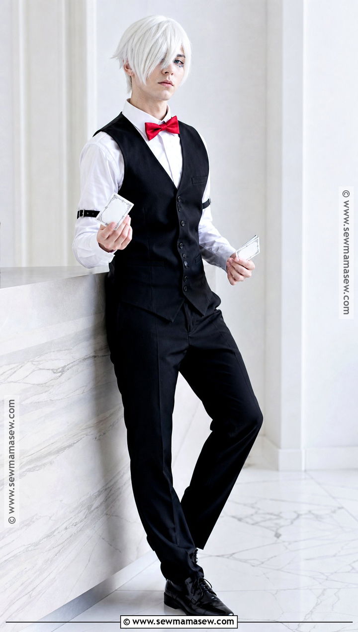 Decim Cosplay With Black Vest - 30 white hair cosplay ideas