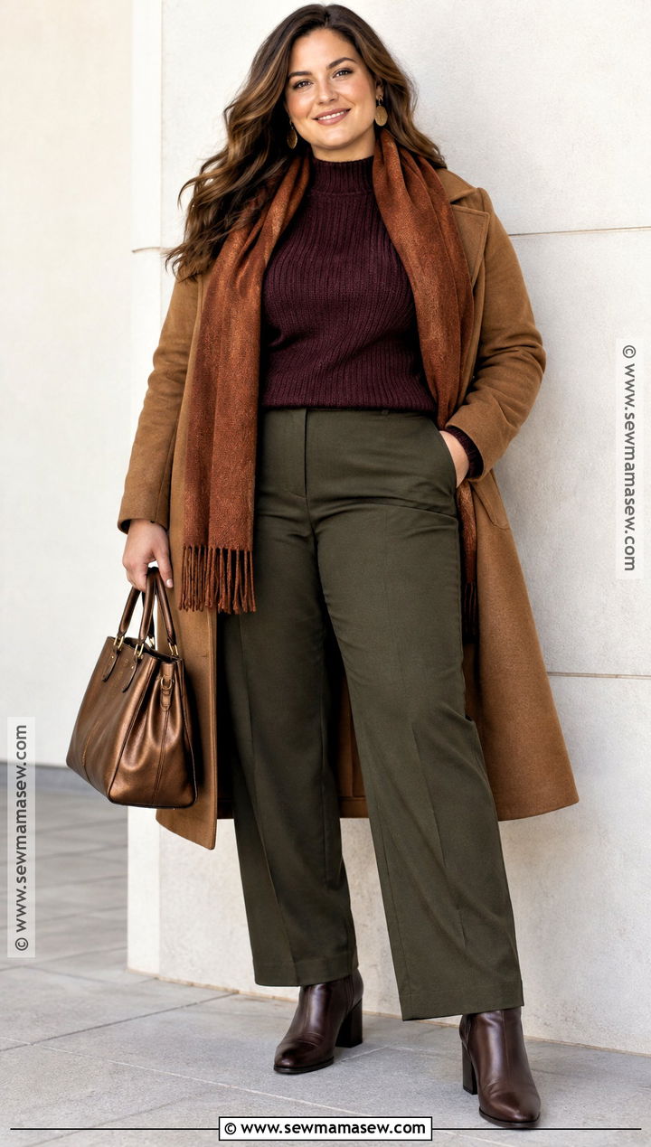 Deep Autumn Aubergine Sweater Outfit - 20 autumn color analysis outfits