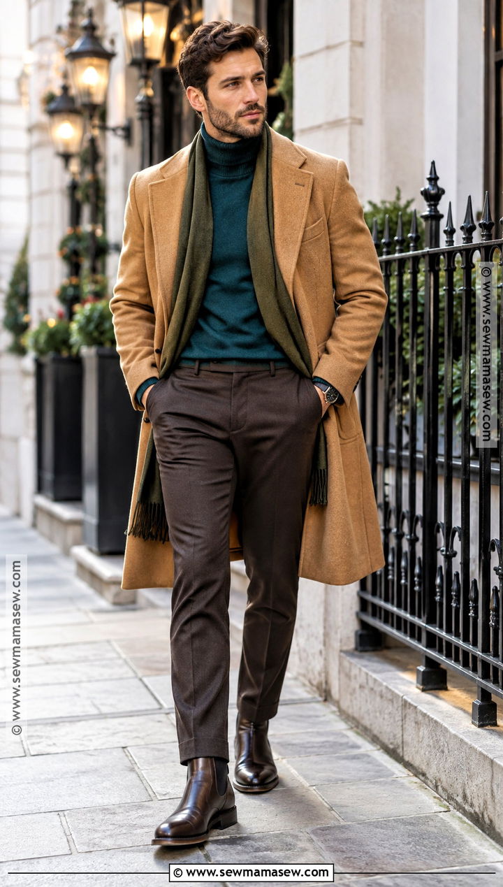 Deep Autumn Camel Coat Outfit - 20 deep autumn outfits for men