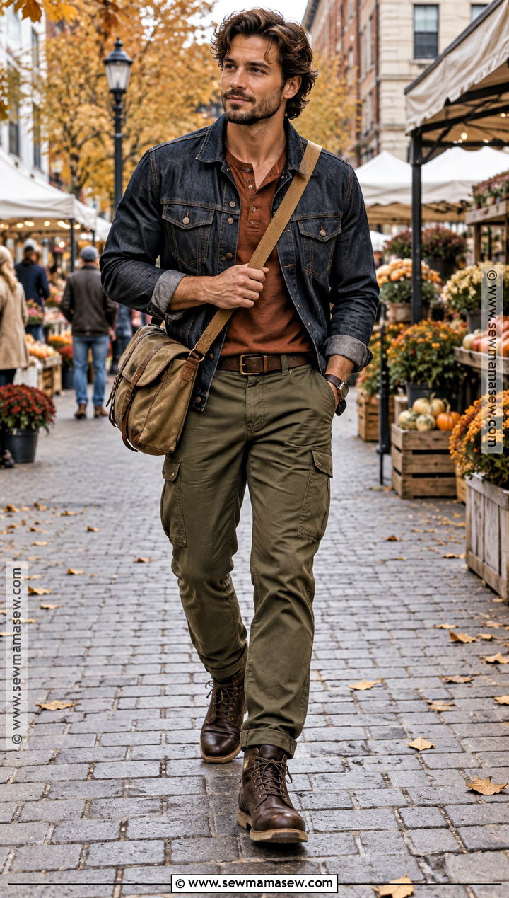 Deep Autumn Denim Jacket Outfit - 20 deep autumn outfits for men