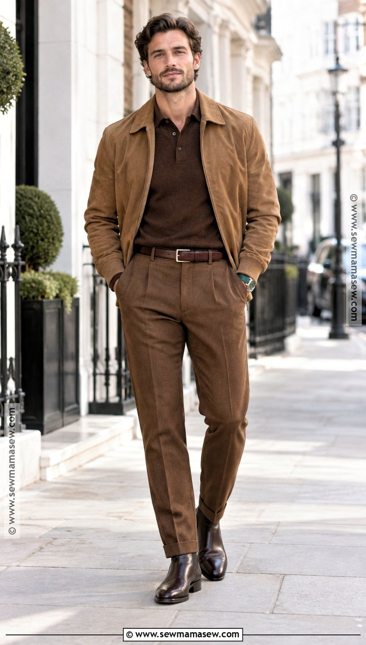 Deep Autumn Monochrome Brown Outfit - 20 deep autumn outfits for men