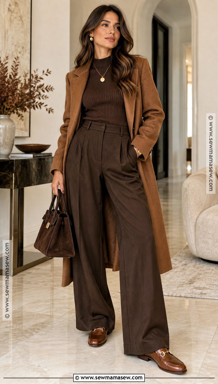 Deep Autumn Monochrome Brown Outfit - 20 deep autumn wardrobe ideas