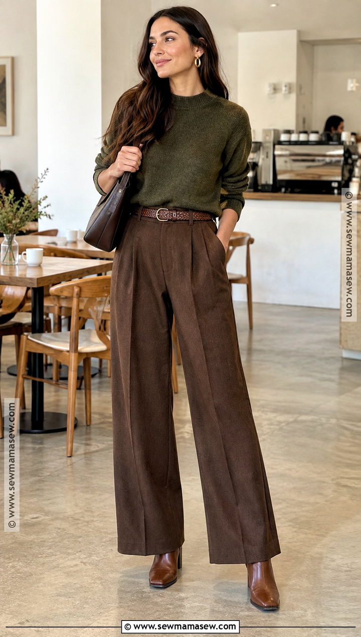 Deep Autumn Olive Green Sweater Outfit - 25 deep autumn style ideas