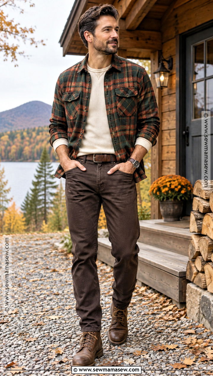 Deep Autumn Plaid Flannel Outfit - 20 deep autumn outfits for men