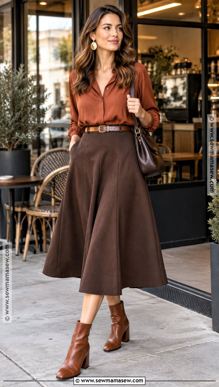 Deep Autumn Rust Blouse Outfit - 15 Deep Autumn Style Guide Ideas