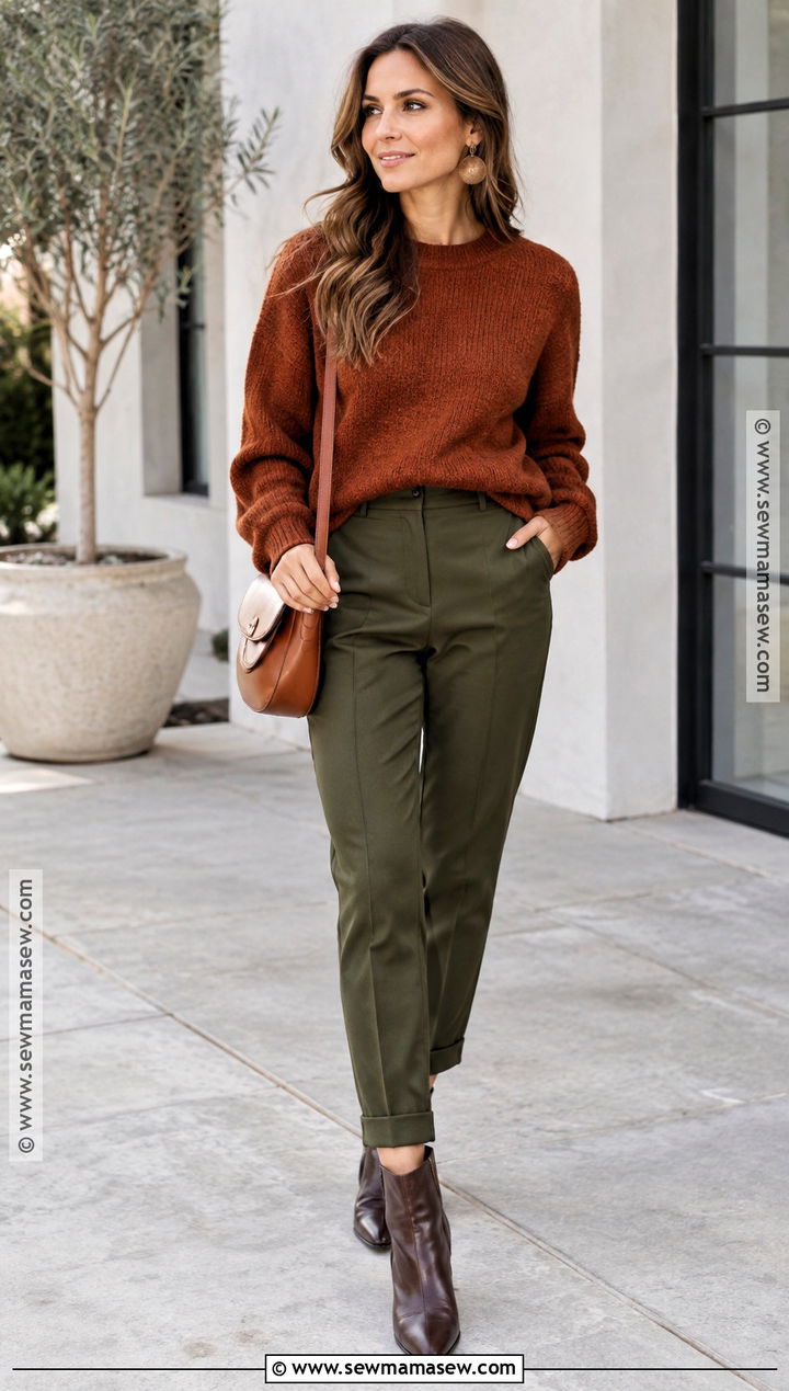 Deep Autumn Rust Sweater Outfit - 25 deep autumn color palette outfits