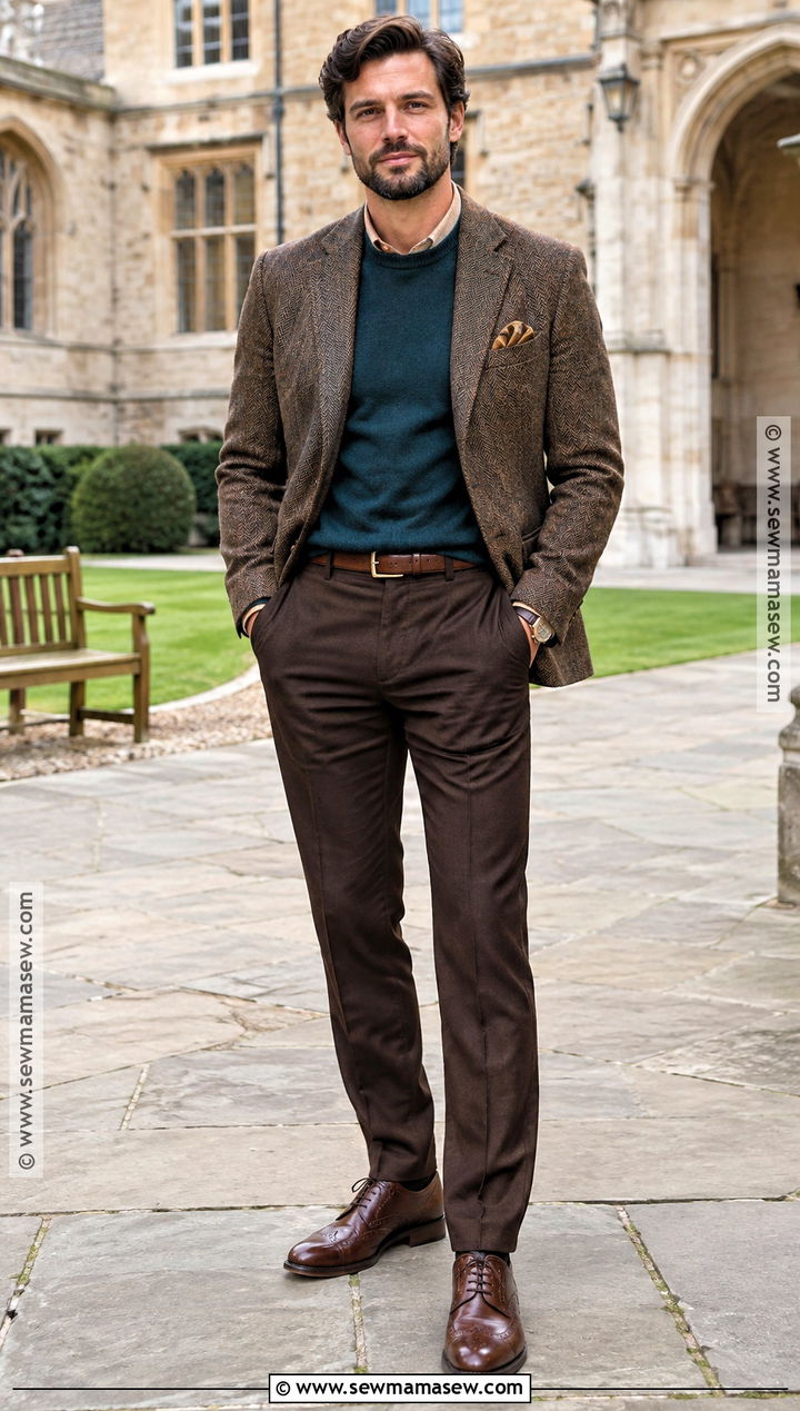 Deep Autumn Tweed Blazer Outfit - 20 deep autumn outfits for men