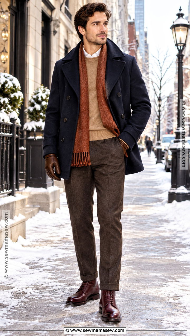 Deep Autumn Warm Navy Peacoat Outfit - 20 deep autumn outfits for men