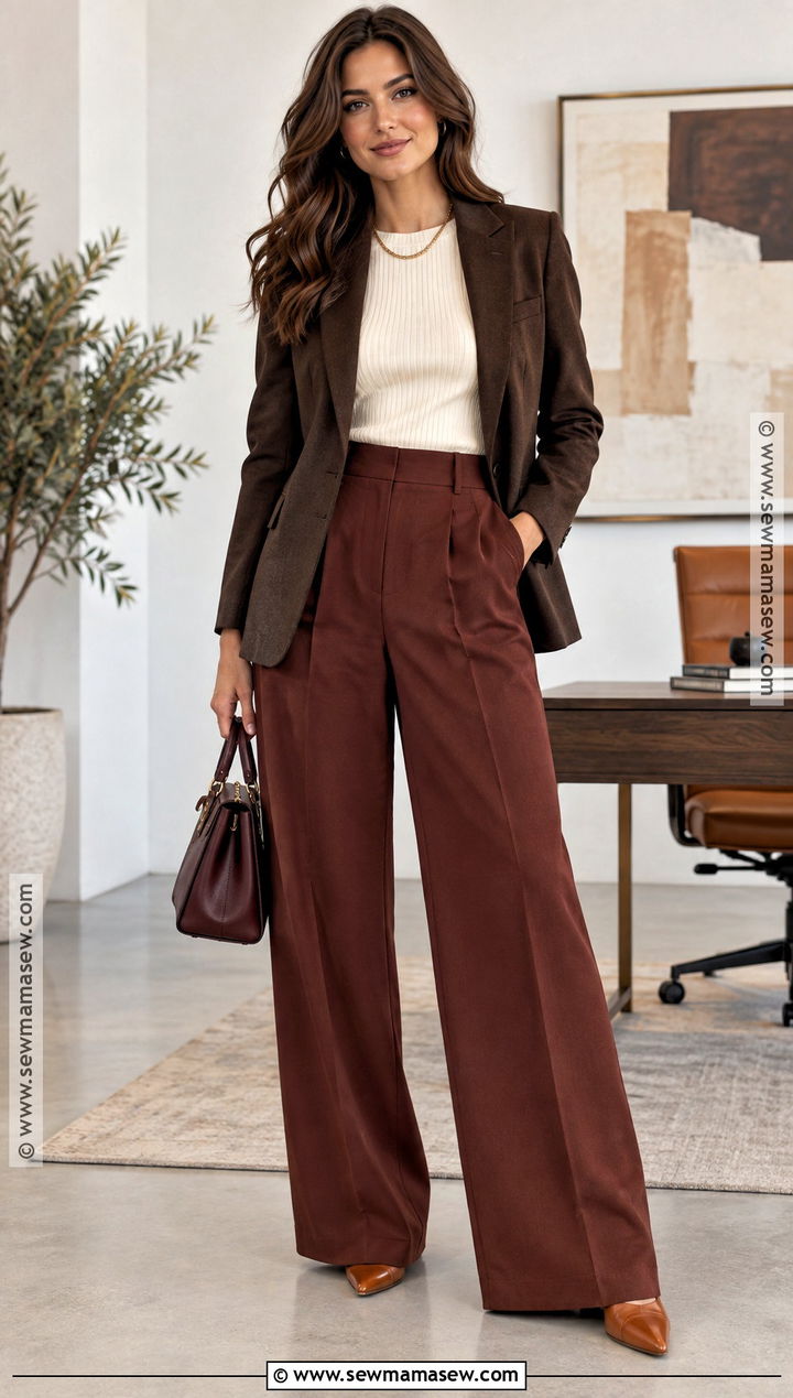 Deep Autumn Wide Leg Pants Outfit - 25 deep autumn style ideas