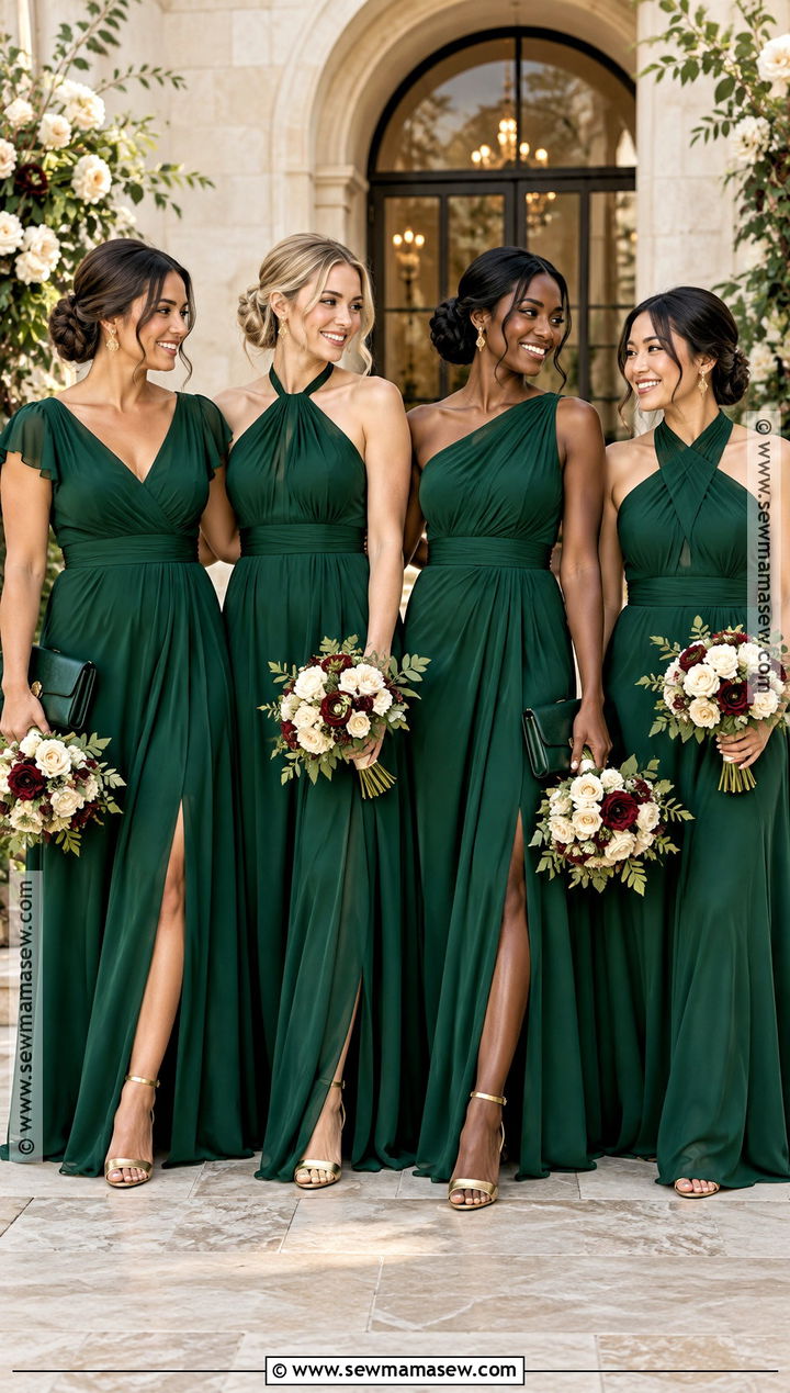 Deep Green Convertible Bridesmaid Dress - 15 Green Bridesmaid Dresses Fall