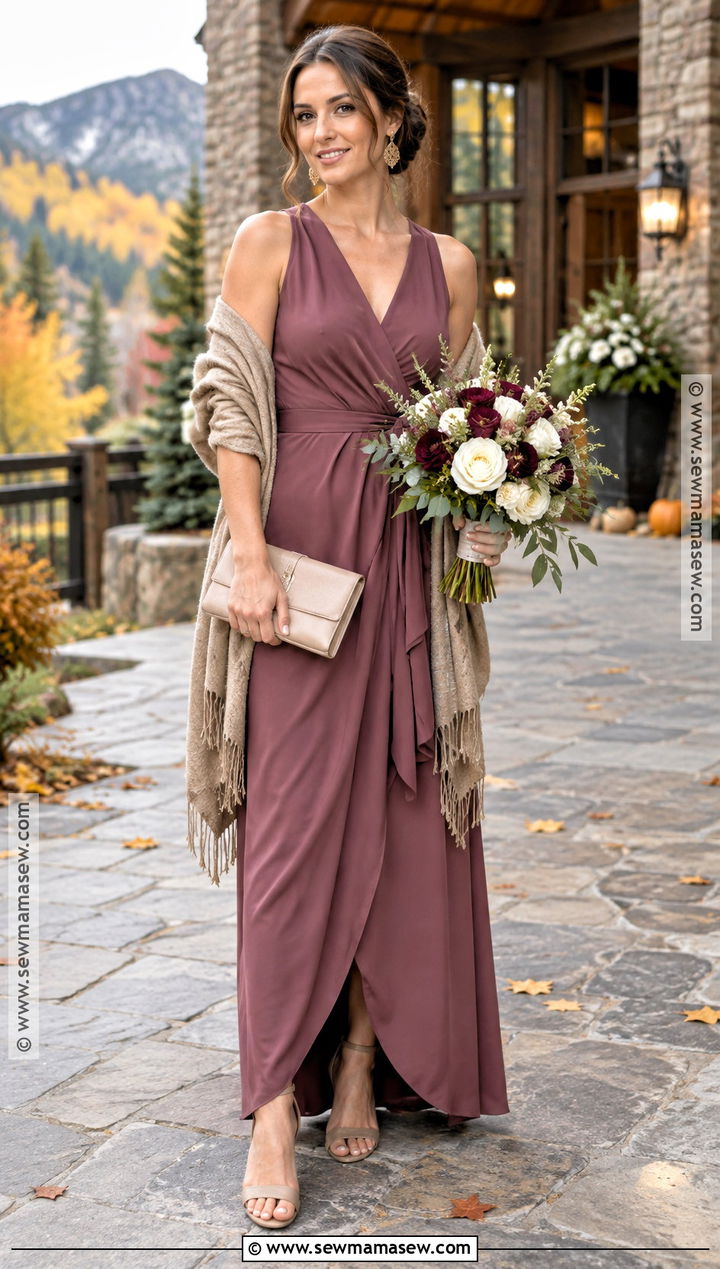 Deep Mauve Bridesmaid Dress - 15 Rustic Fall Wedding Colors Bridesmaid Dresses