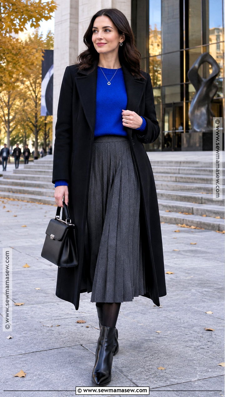 Deep Winter Sapphire Sweater Outfit - 15 Deep Winter Outfits For Fall