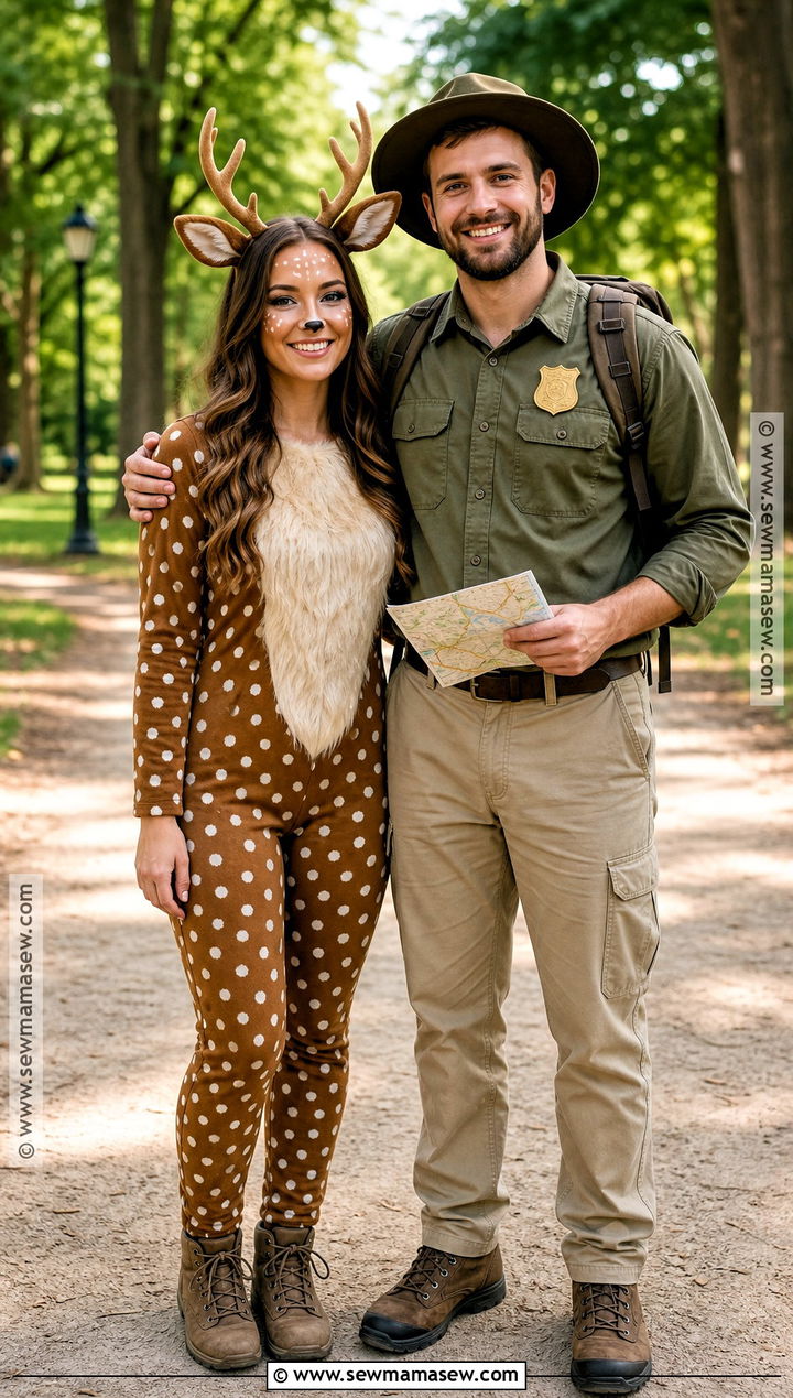 Deer And Forest Ranger Couple Costume - 30 Cute Deer Costume Ideas