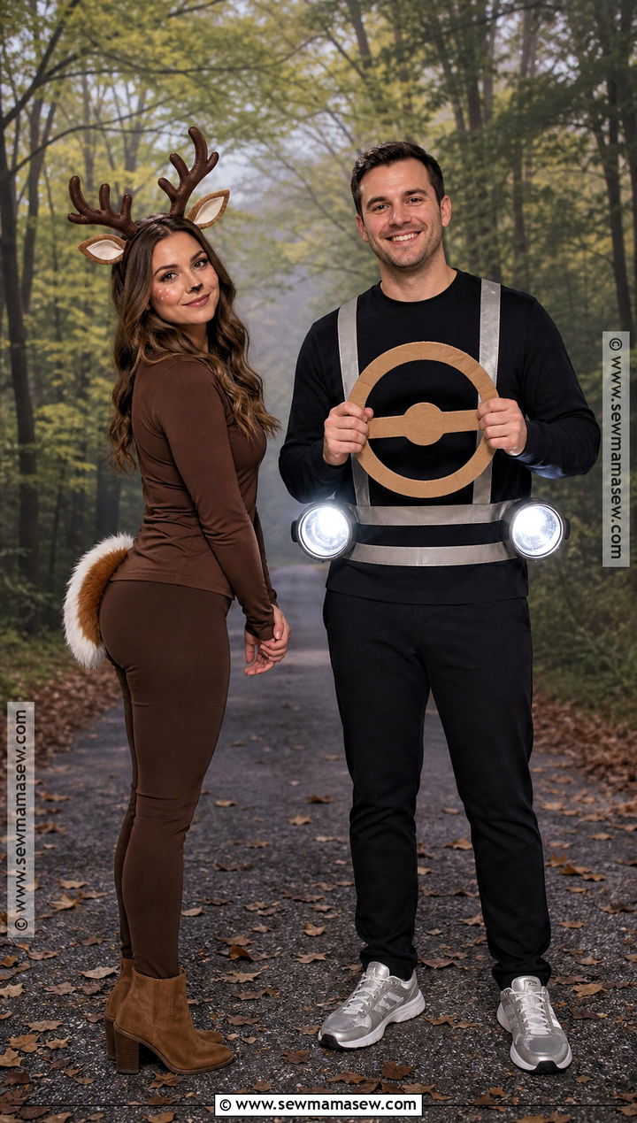 Deer And Headlights Couple Outfit - 30 Couples Halloween Outfits