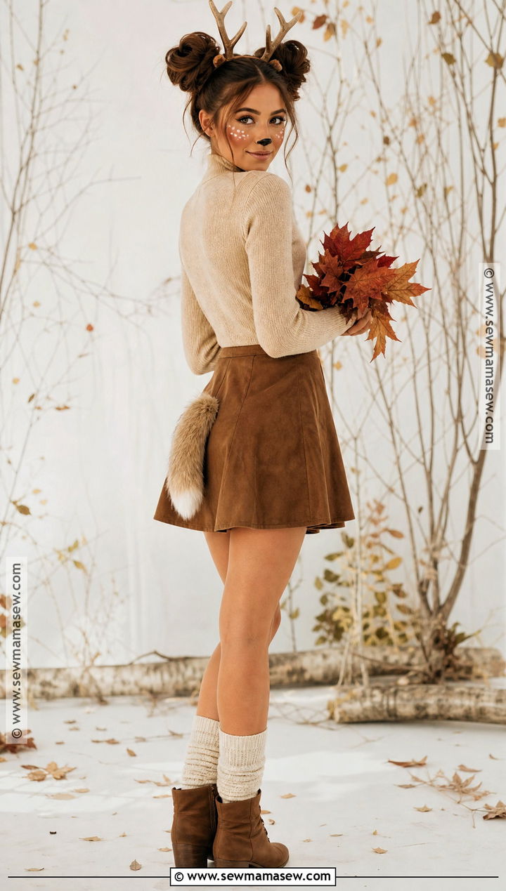Deer Costume With Brown Clothes - 35 quick easy halloween costumes for women