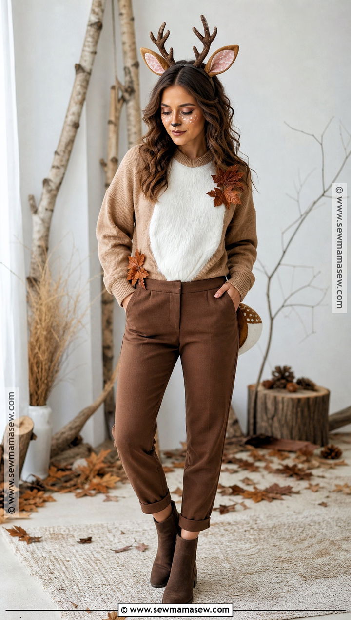 Deer Costume With Brown Clothes - 40 simple halloween costume ideas