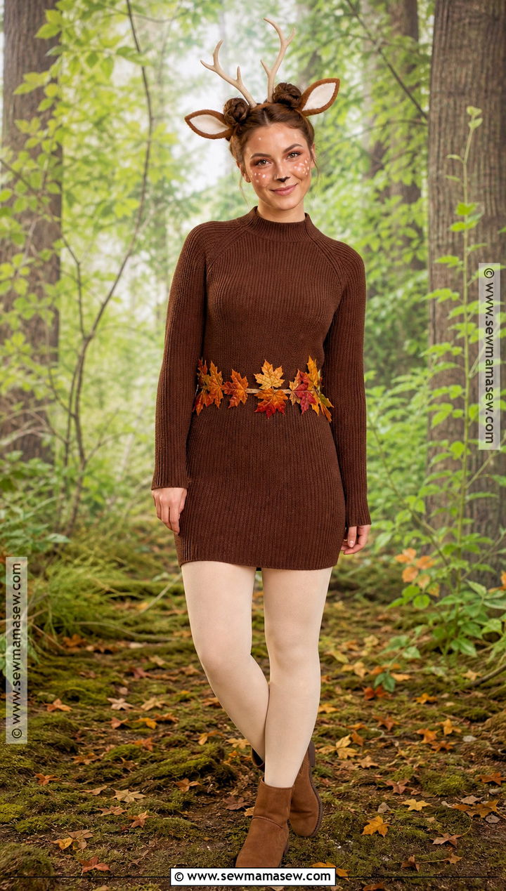 Deer Costume With Brown Outfit - 30 simple halloween costume ideas for women
