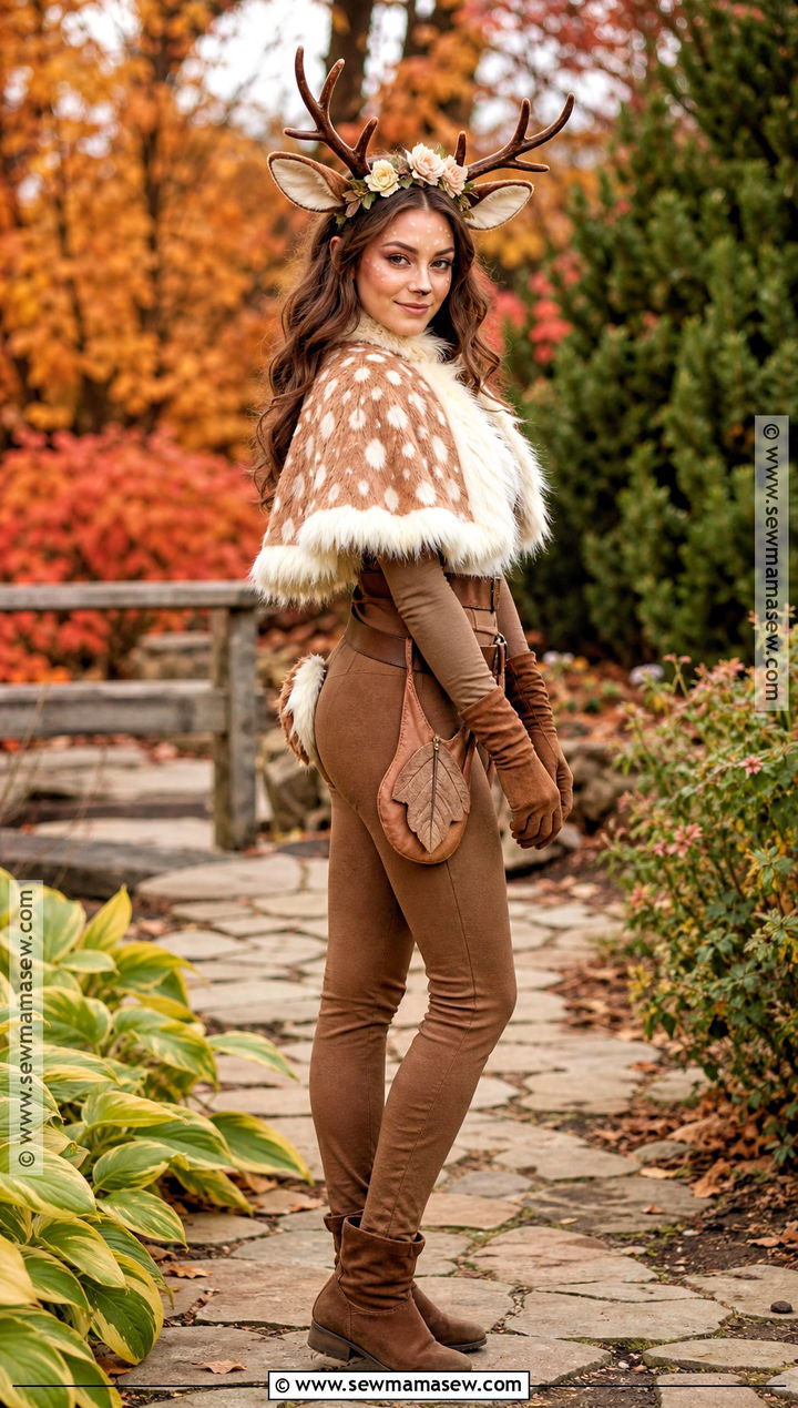 Deer Costume With Faux Fur Cape - 30 Cute Deer Costume Ideas