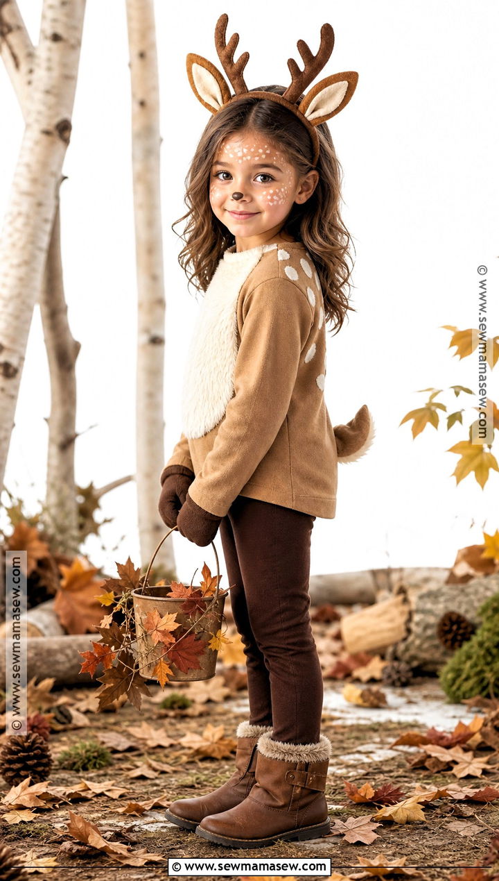 Deer Costume With Felt Antlers - 35 animal costumes for kids