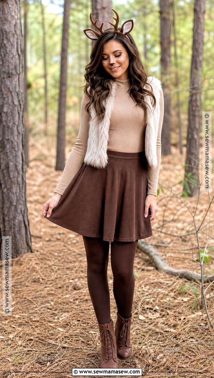 Deer Costume With Wavy Brown Hair - 35 halloween costumes brown hair