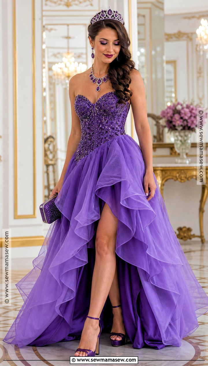 Delancy Purple Ball Gown Costume - 30 barbie princess charm school costume ideas