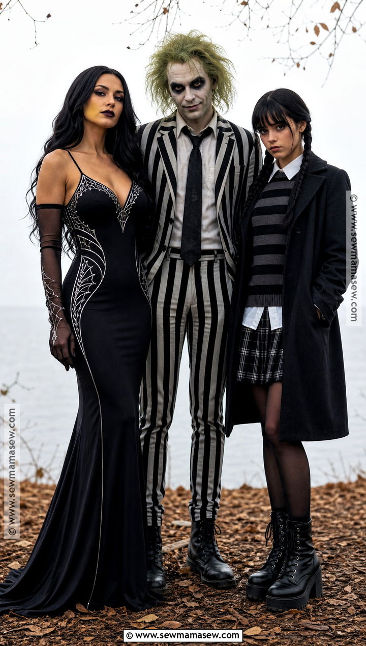 Delores Beetlejuice And Astrid Family Costume - 30 beetlejuice family costume ideas