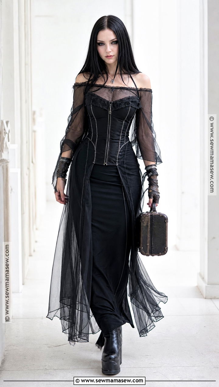 Delores Sheer Black Corset Costume - 35 beetlejuice halloween costume ideas