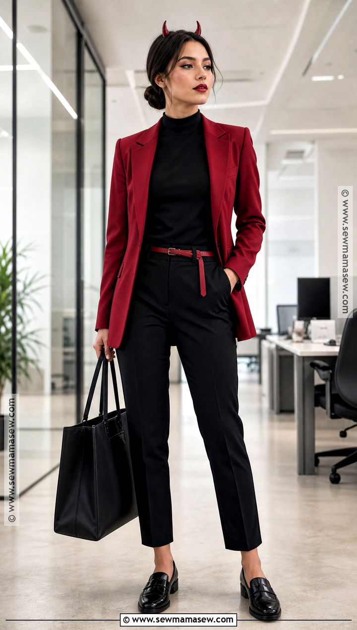 Demon Office Outfit With Red Blazer - 30 demon outfit ideas