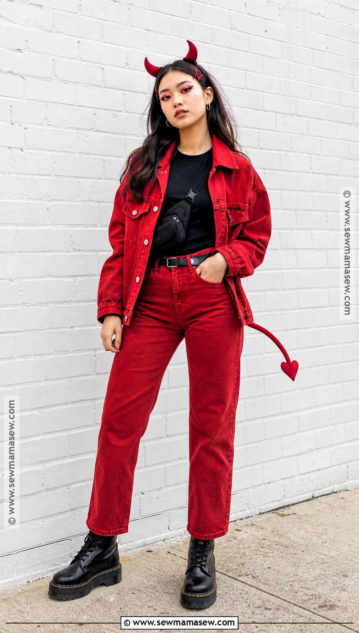 Demon Outfit With Red Denim - 30 demon outfit ideas