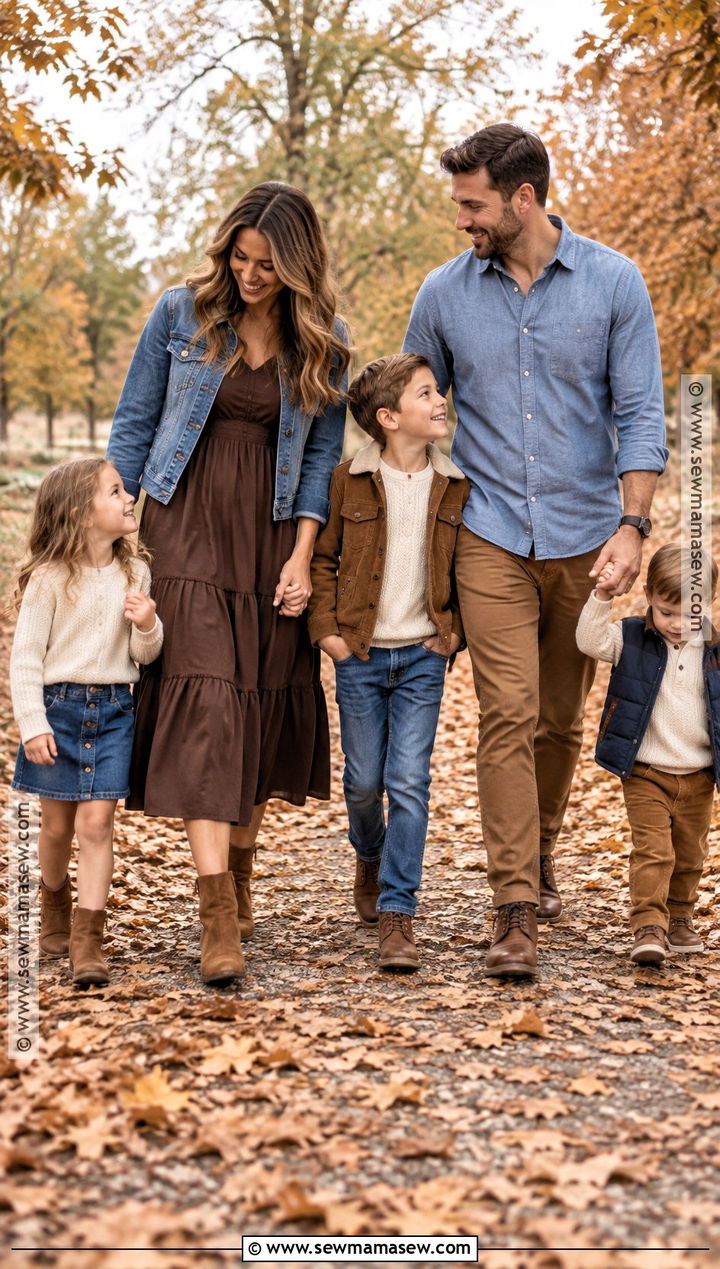 Denim And Brown Fall Family Photo Outfits - 15 family photo outfits ideas fall