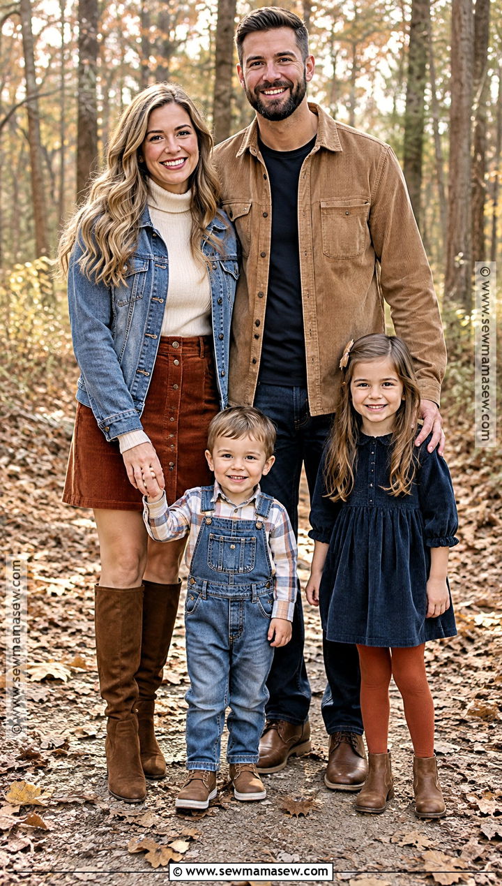 Denim And Corduroy Outfits For Fall Family Pictures - 15 outfit ideas for family pictures fall