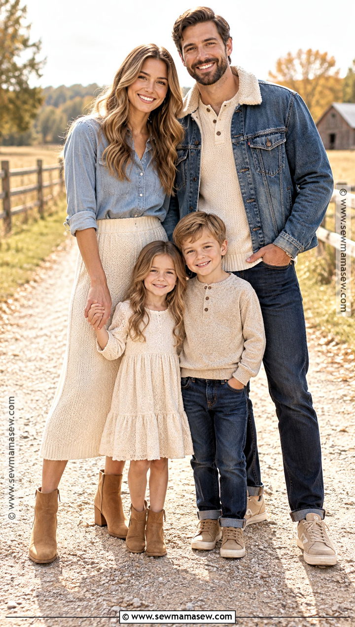 Denim And Cream October Family Photo Outfits - 25 october family photos outfits