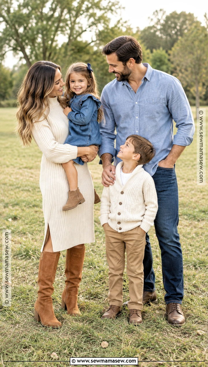 Denim And Cream September Family Photo Outfits - 20 september family photos outfits