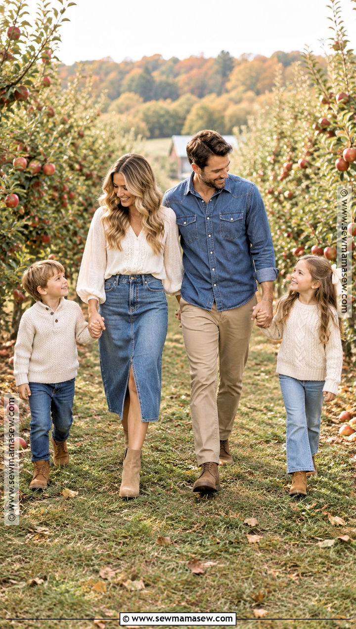 Denim And Ivory Fall Family Picture Outfit - 25 outdoor fall family pictures outfits