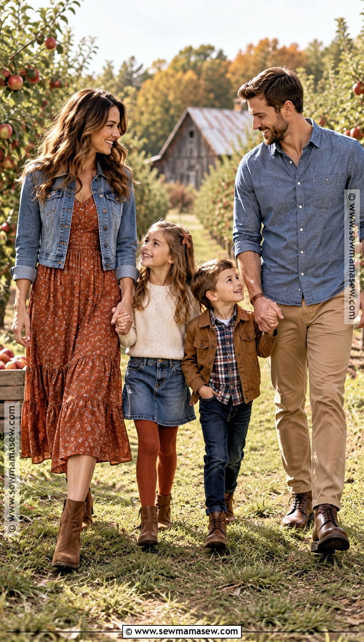 Denim And Terracotta Family Fall Picture Outfit - 25 family fall pictures outfits