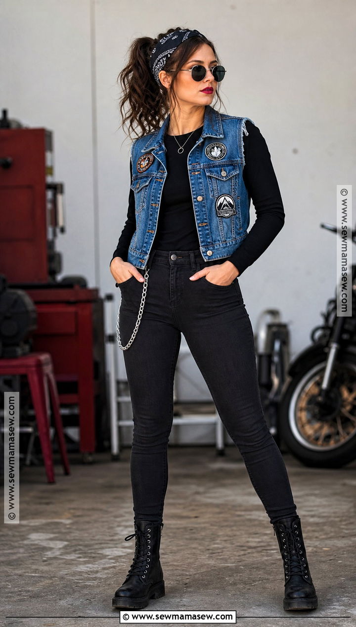 Denim Biker Girl Costume - 30 biker girl halloween costume ideas