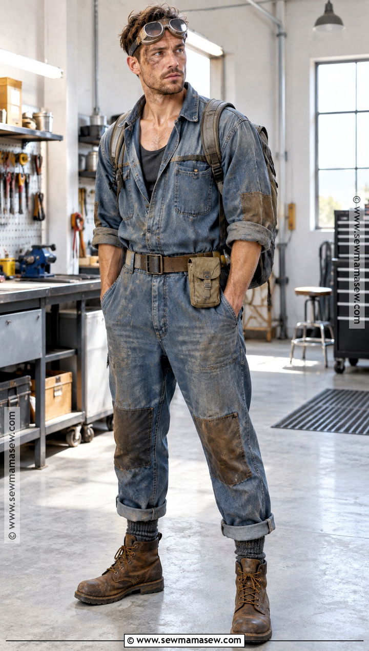 Denim Boiler Suit Apocalypse Outfit - 30 Zombie Apocalypse Aesthetic Outfits
