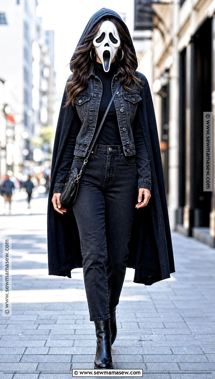 Denim Ghost Face Costume With Black Jeans - 45 ghost face costume ideas for women