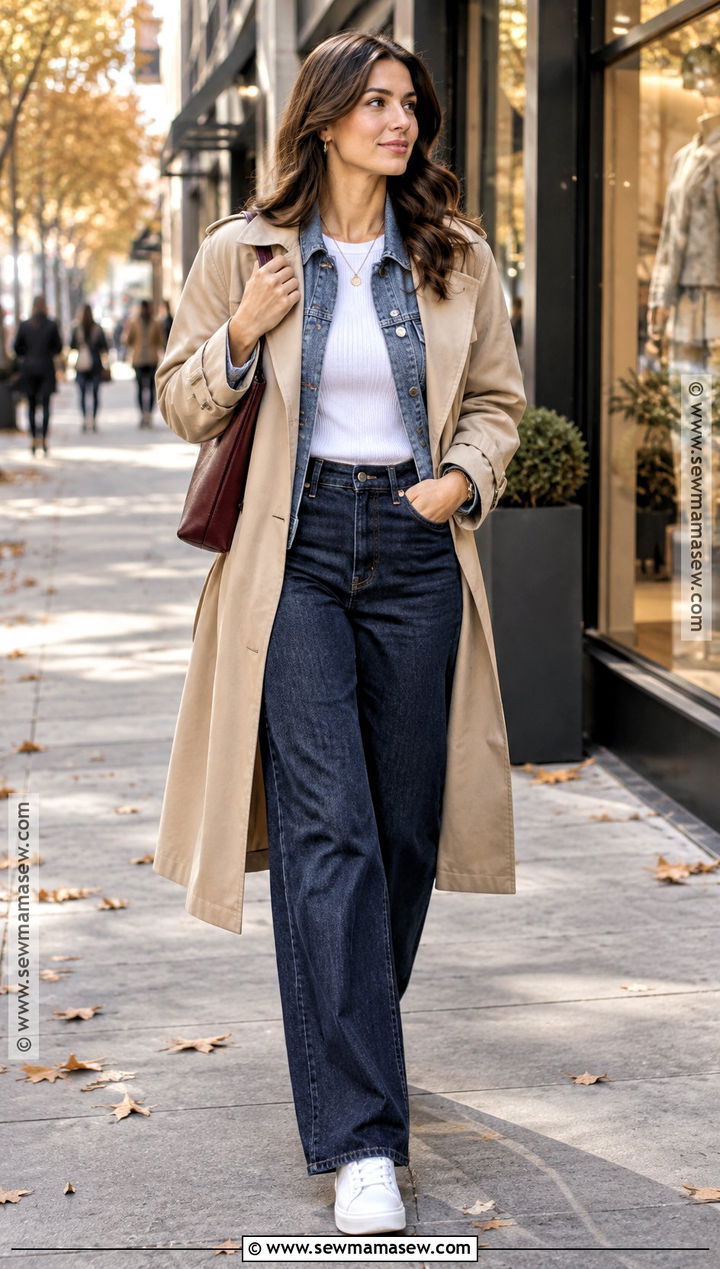 Denim Jacket And Denim Jeans City Fall Outfit - 15 City Fall Aesthetic Fashion Ideas